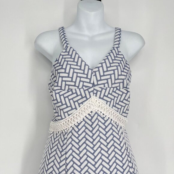 Shoshanna‎ Women's Blue & White Brandt Dress RTR Size 12 - Picture 3 of 11